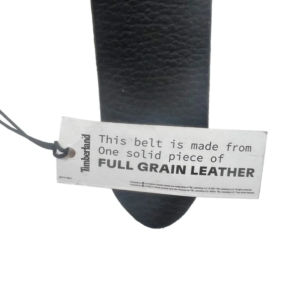 Timberland Men’s 1.5” Black Leather Belt Sz. 38 NWT